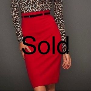 Red pencil skirt